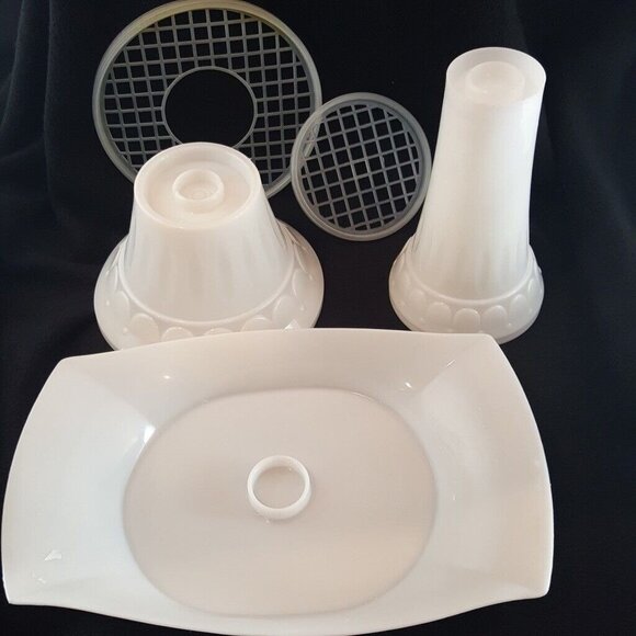 Vintage Tupperware Floralier Centerpiece Floral Appetizer Cake Pop Display White - Picture 6 of 10